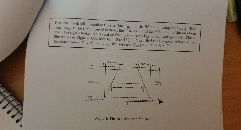 Solved Pre-lab, Task #5: Calculate the rise time, tRice of | Chegg.com