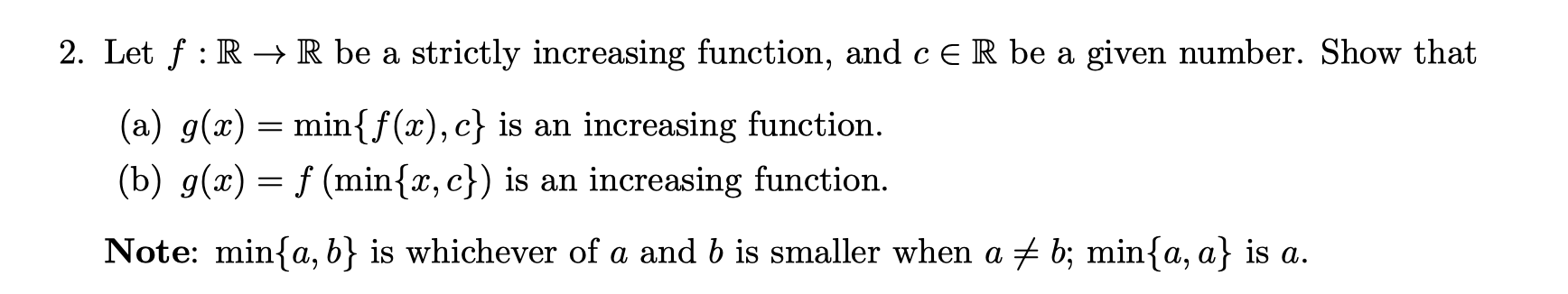 Solved 2 Let F R→r Be A Strictly Increasing Function And