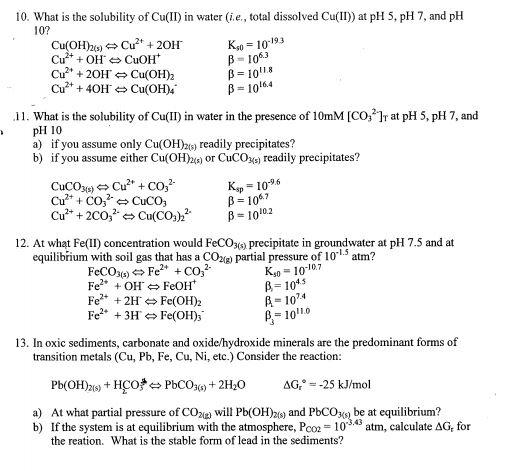 10. What is the solubility of Cu (II) in water (i.e, | Chegg.com