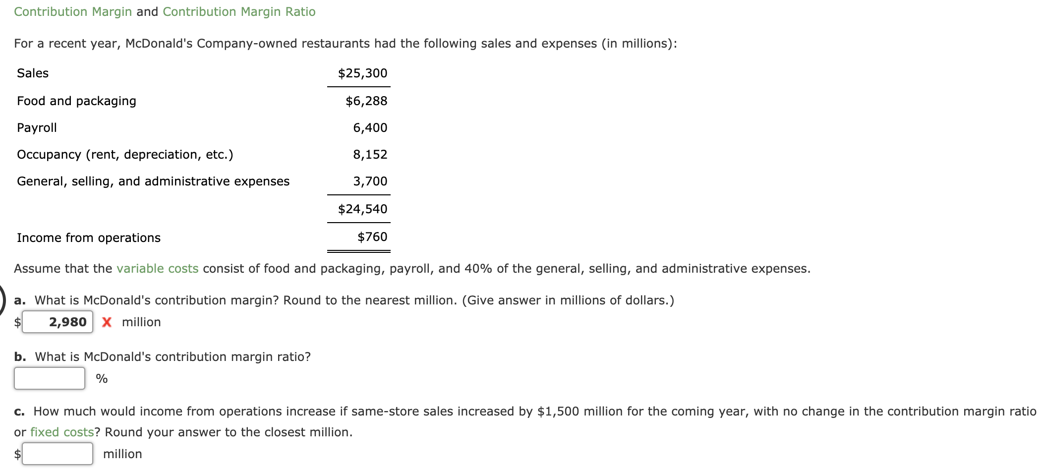 Solved Contribution Margin And Contribution Margin Ratio For | Chegg.com