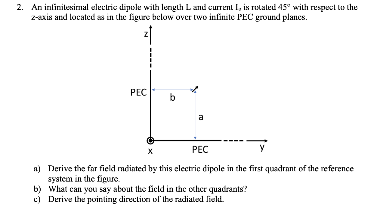 Solved An infinitesimal electric dipole with length L and | Chegg.com