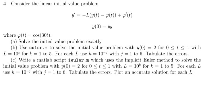 Solved 4 Consider the linear initial value problem y(0) | Chegg.com
