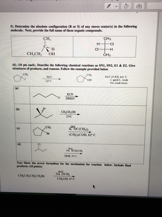 Solved Determine the absolute configuration (R or S) of any | Chegg.com