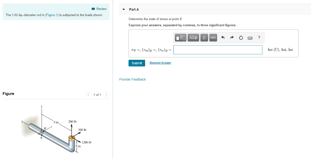 Solved Review Part A The 1.02-in.-diameter rod in (Figure 1) | Chegg.com