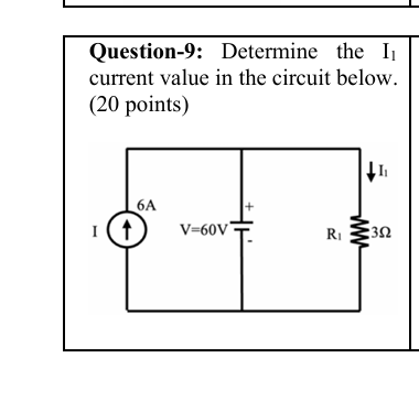 Solved Question-9: Determine the \( ﻿I_{1} \) ﻿current value | Chegg.com