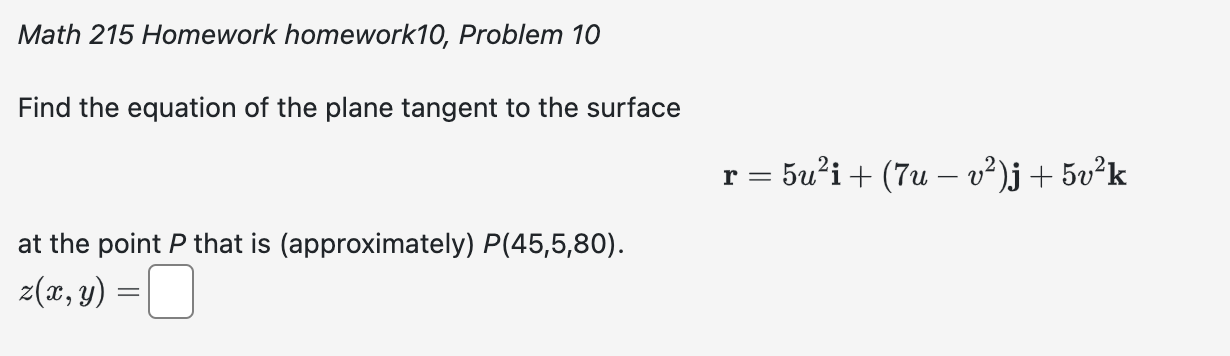 Solved 1 Point Math 215 Homework Homework10 Problem 7 Chegg Com