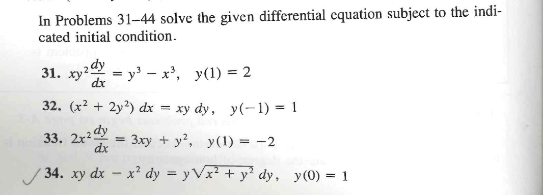 Solved In Problems 31-44 solve the given differential | Chegg.com