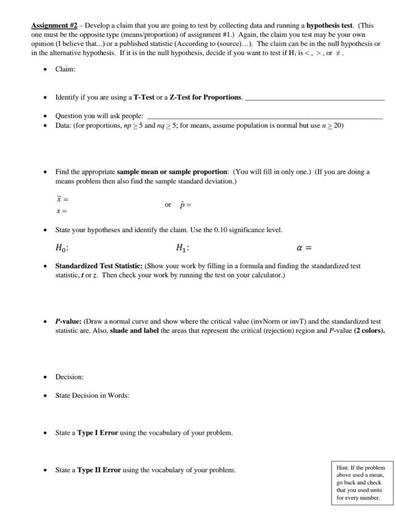 Solved Assignment #2 - Develop a claim that you are going to | Chegg.com
