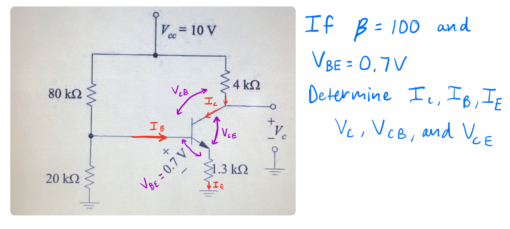 Solved V 10 V Cc If Ss 100 And V Be 0 7v Determi Chegg Com