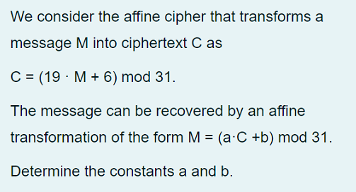 Solved We Consider The Affine Cipher That Transforms A | Chegg.com