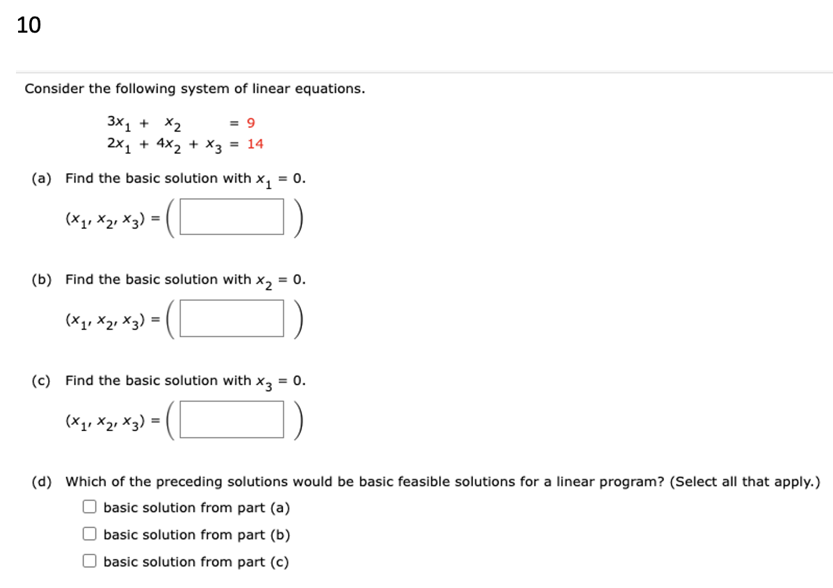 Solved Consider The Following System Of Linear | Chegg.com