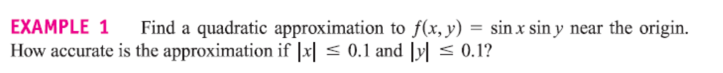 Solved EXAMPLE 1 Find a quadratic approximation to | Chegg.com