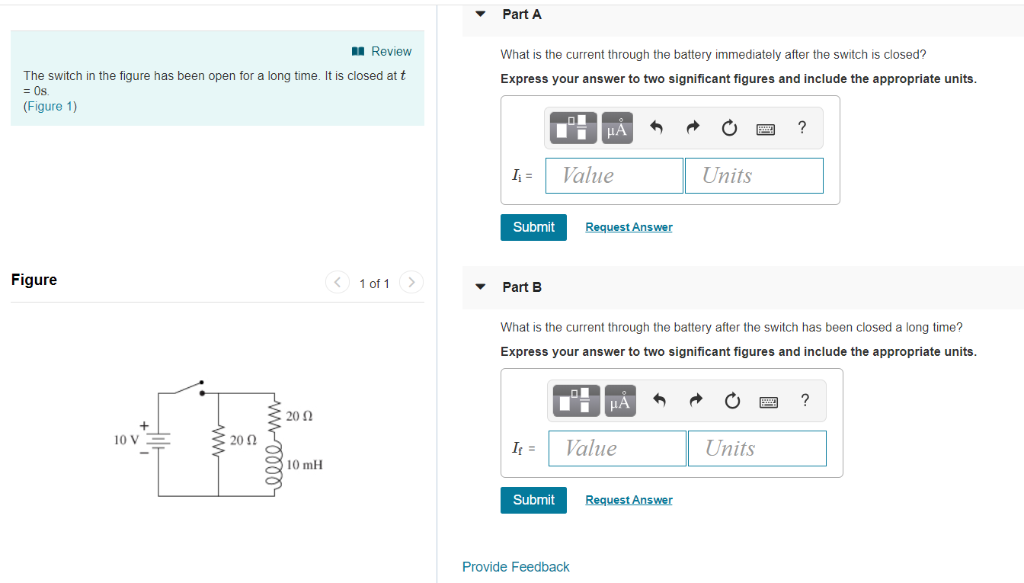 Solved: Part A Review What Is The Current Through The Batt... | Chegg.com