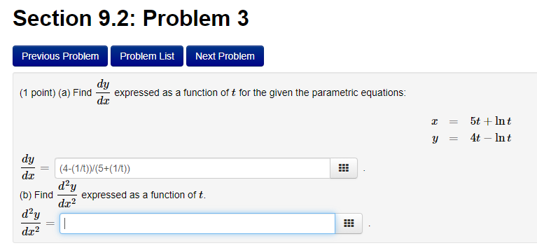 Solved Section 9.2: Problem 3 Previous Problem Problem List | Chegg.com