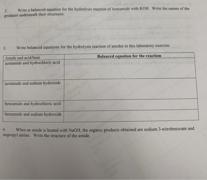 Solved 2. Write a balanced equation for the hydrolysis | Chegg.com