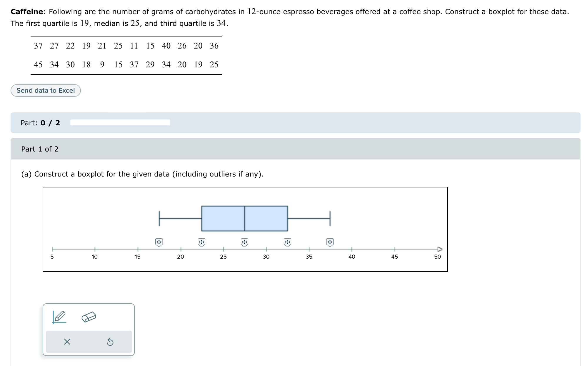 Solved Caffeine: Following Are The Number Of Grams Of | Chegg.com