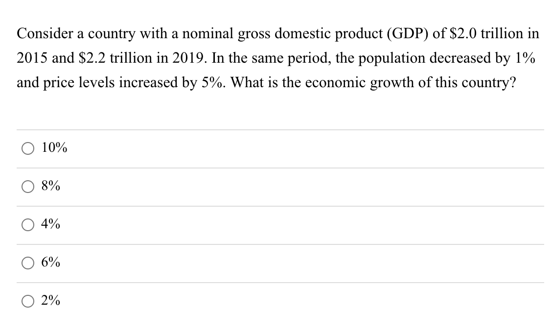 Solved Consider a country with a nominal gross domestic