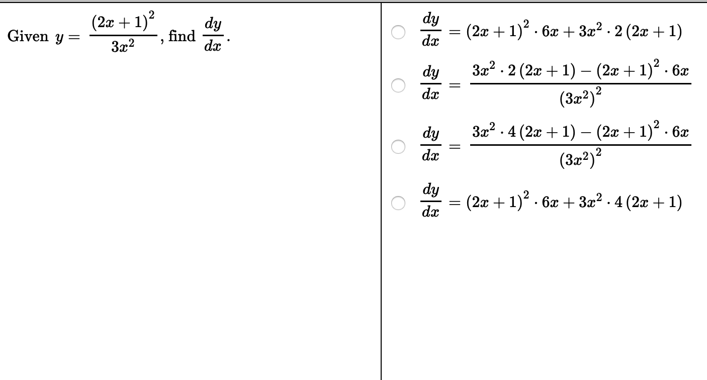 Solved Given Y 2x 1 3 X2 Dy Find Dy Dx Dx Dy Dx Chegg Com
