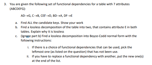 Solved You Are Given The Following Set Of Functional | Chegg.com