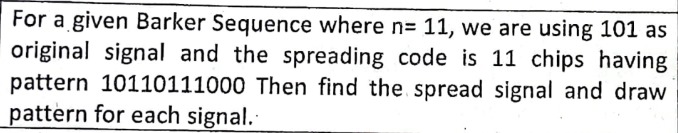 Solved For a given Barker Sequence where n=11, ﻿we are using | Chegg.com