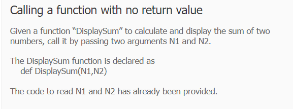 Solved Calling a function with no return value Given a | Chegg.com