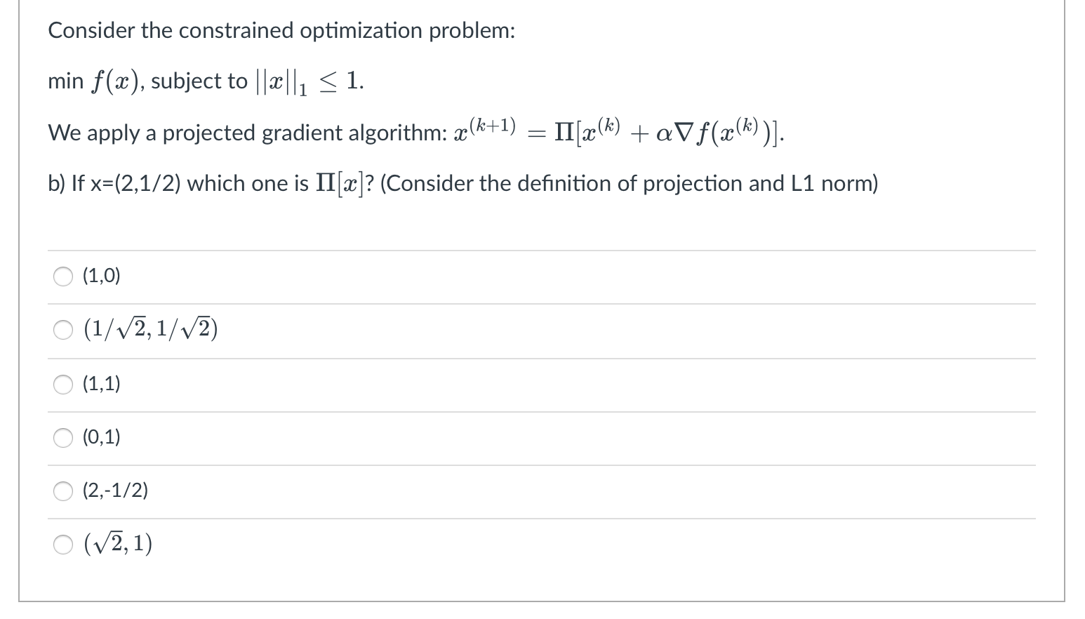Solved Consider the constrained optimization problem: min | Chegg.com