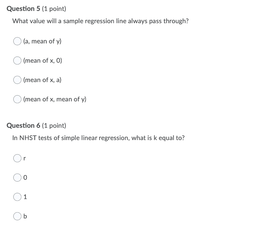 Solved Question 5 (1 point) What value will a sample | Chegg.com