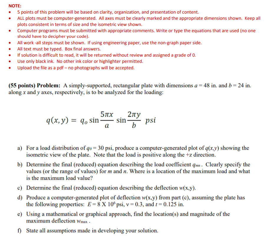 Solved NOTE: • 5 points of this problem will be based on | Chegg.com