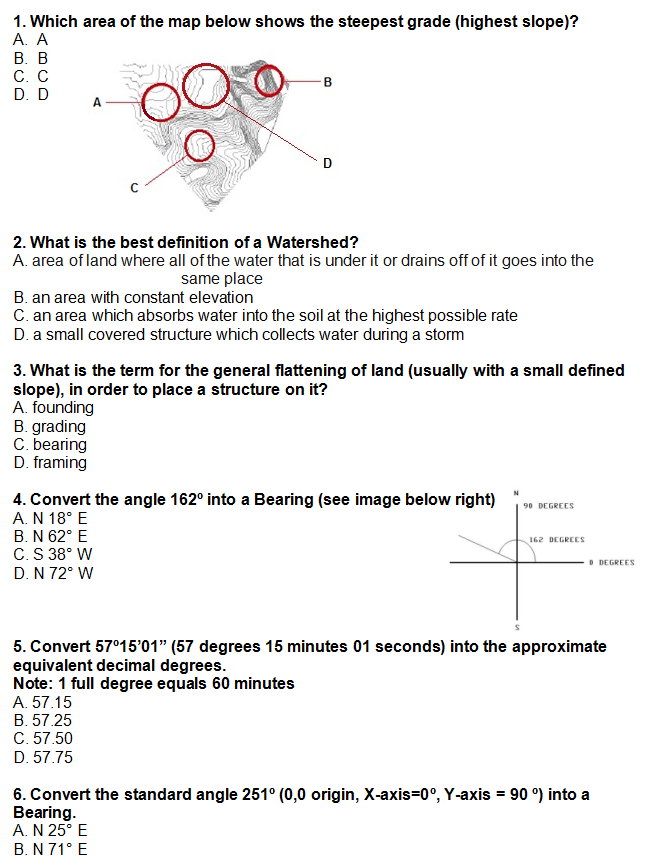 Solved 1. Which Area Of The Map Below Shows The Steepest | Chegg.com