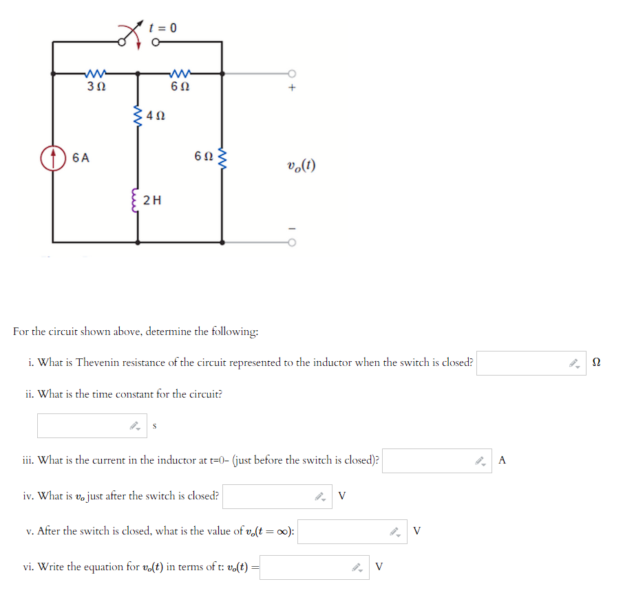 Solved For the circuit shown above, determine the following: | Chegg.com