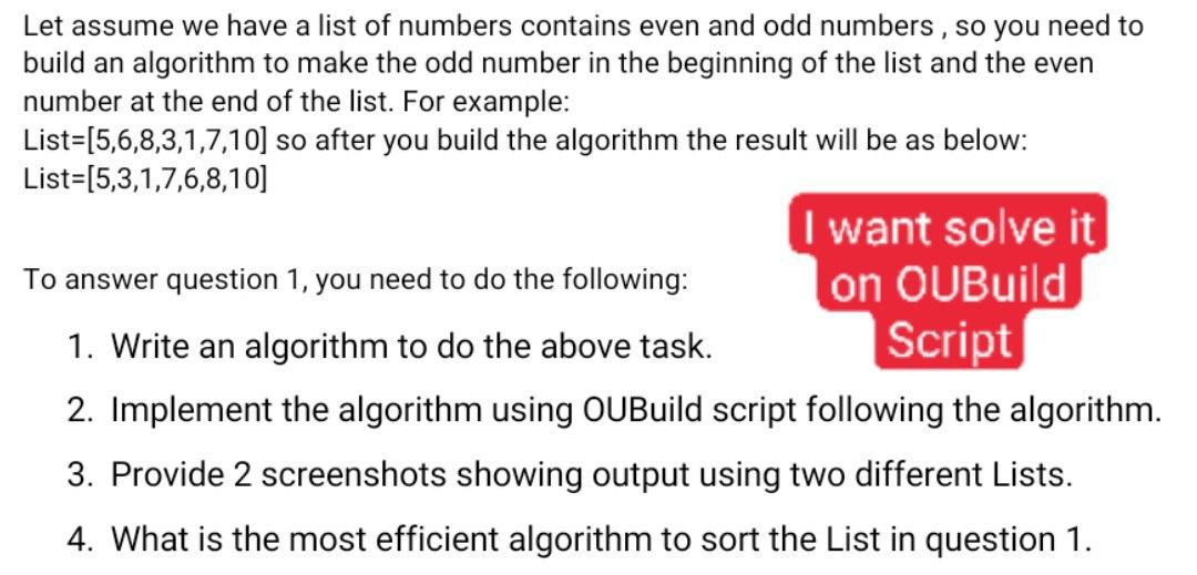 Solved Let Assume We Have A List Of Numbers Contains Even | Chegg.com