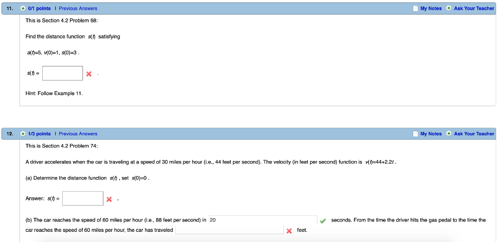 Solved 11. 0/1 points I Previous Answers My Notes Ask Your | Chegg.com