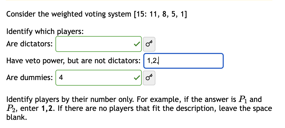 Solved Consider The Weighted Voting System | Chegg.com