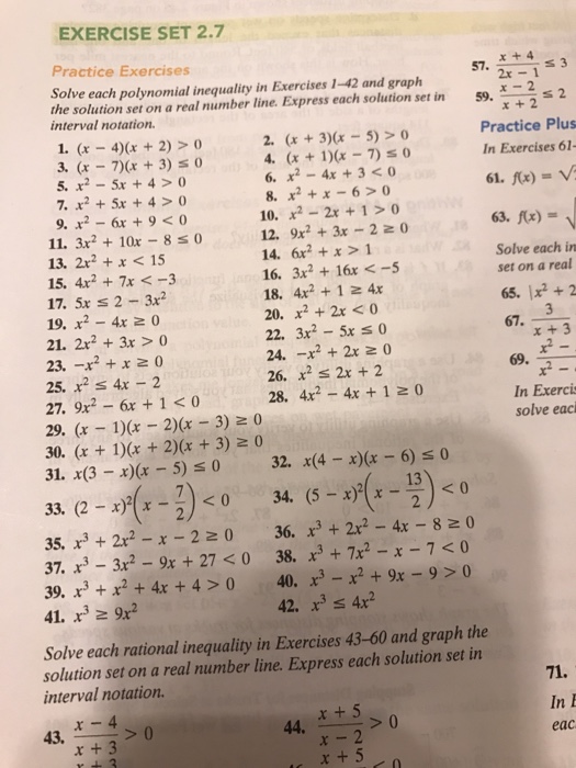 Solved Solve Each Polynomial Inequality In Exercises 1-42 | Chegg.com