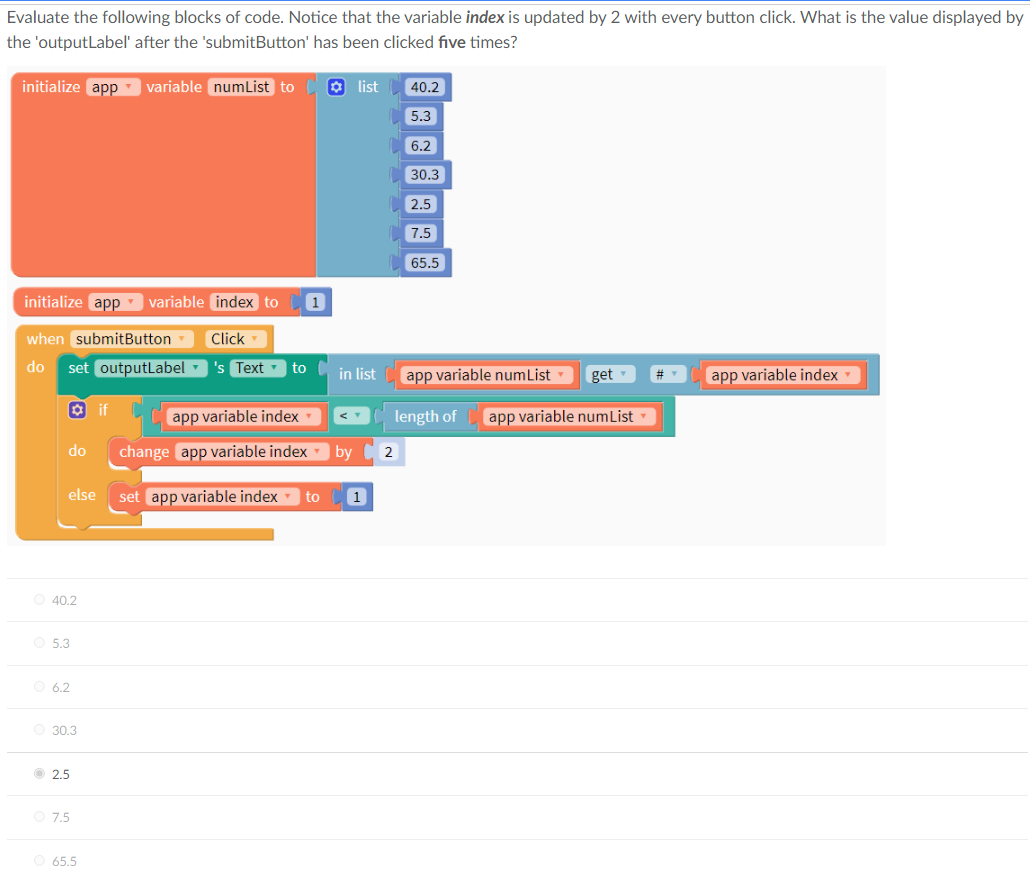 Solved What is displayed by the 'outputLabel' after the | Chegg.com