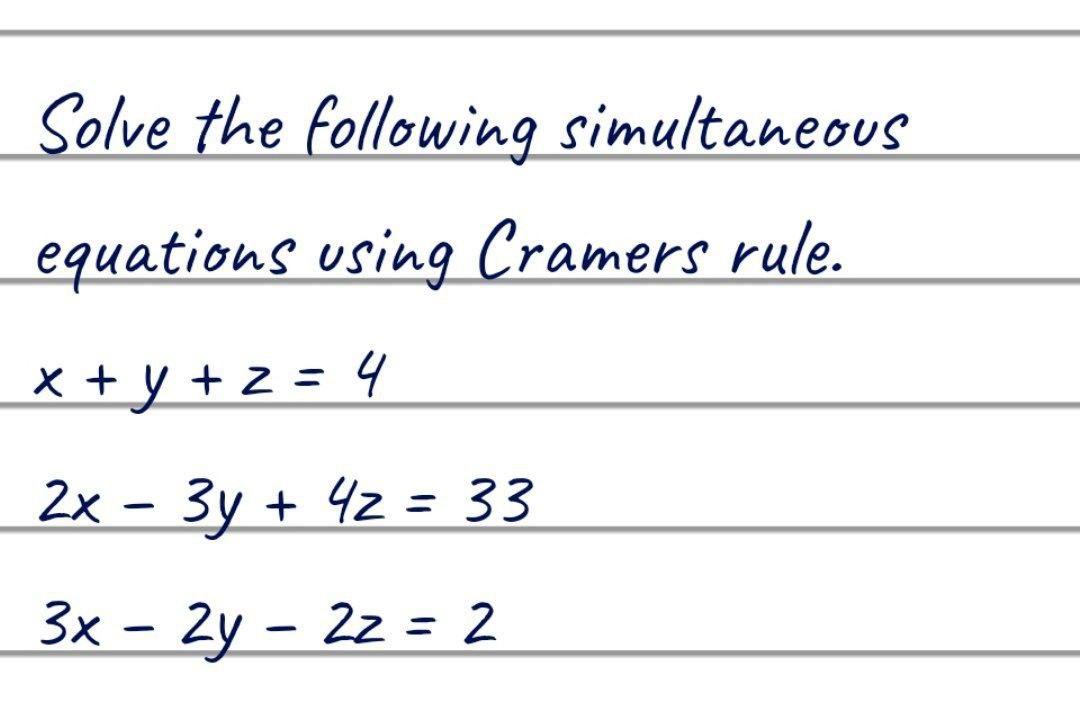 Solved Solve The Following Simultaneous Equations Using Chegg Com