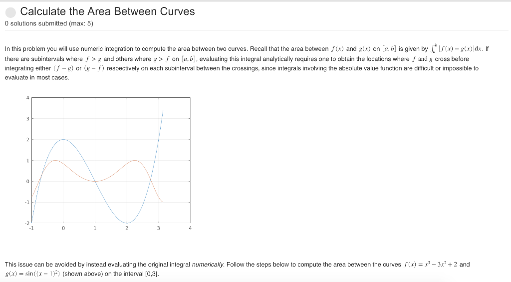 Solved Calculate the Area Between Curves O solutions | Chegg.com