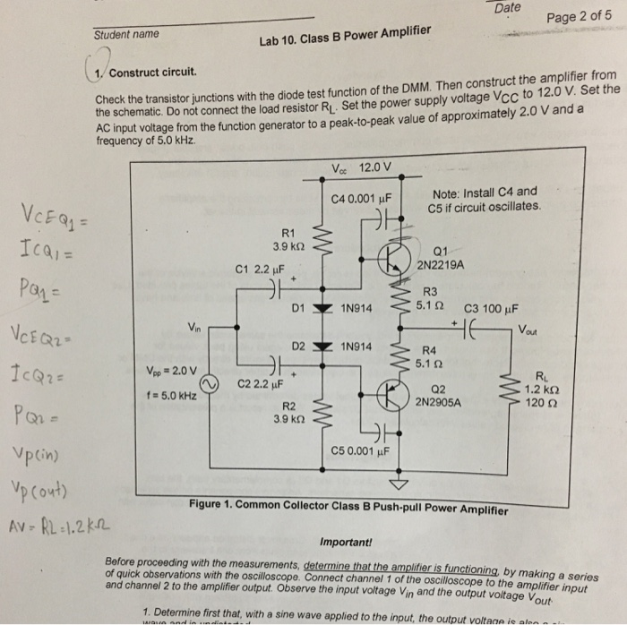 Solved Page 2 of 5 Student name Lab 10. Class B Power