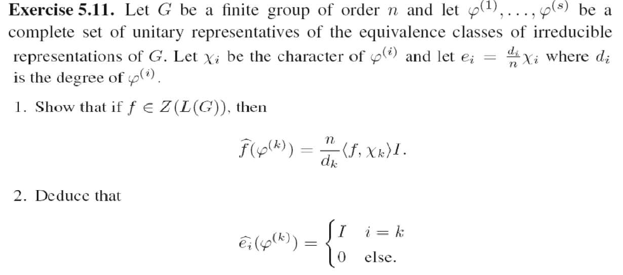 Solved d Exercise 5.11. Let G be a finite group of order n | Chegg.com