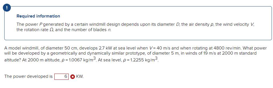 Solved Required information The power P generated by a | Chegg.com