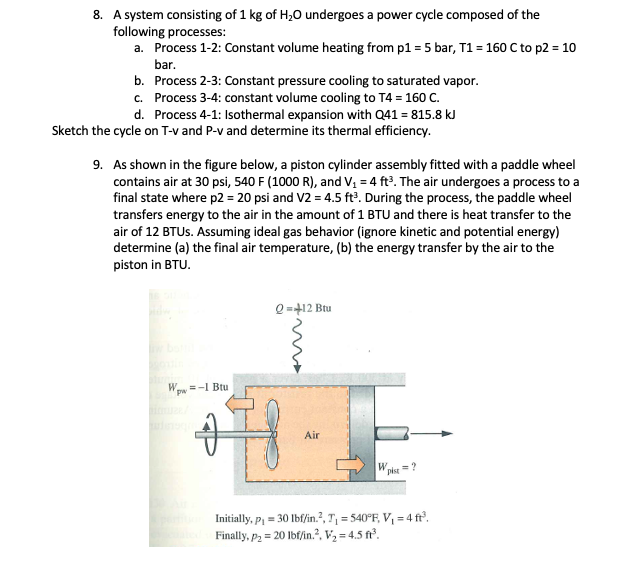 Solved 1. A constant pressure piston/cylinder assembly