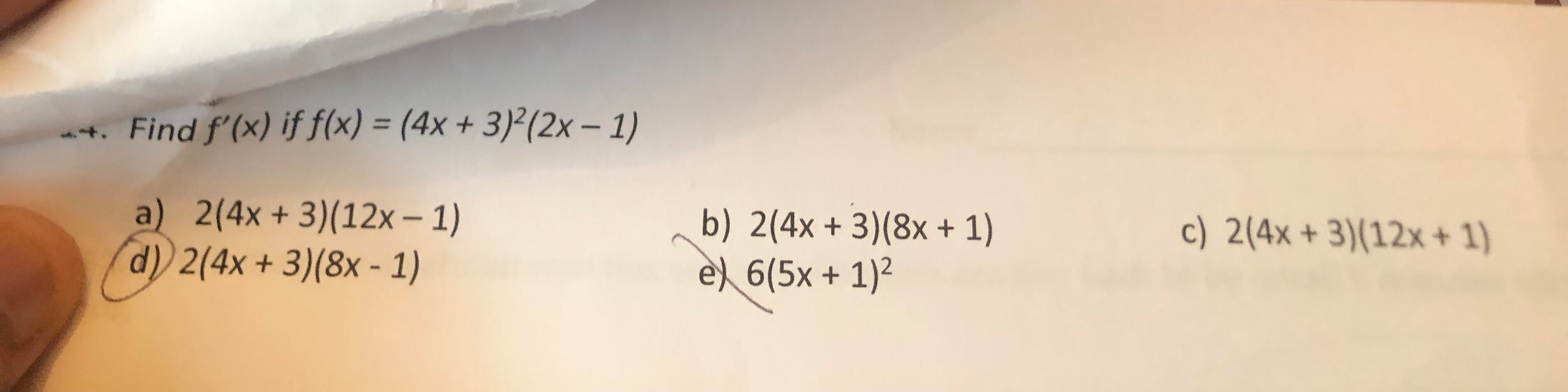 Solved Find F X If F X 4x 3 2x 1 A 2 4x Chegg Com