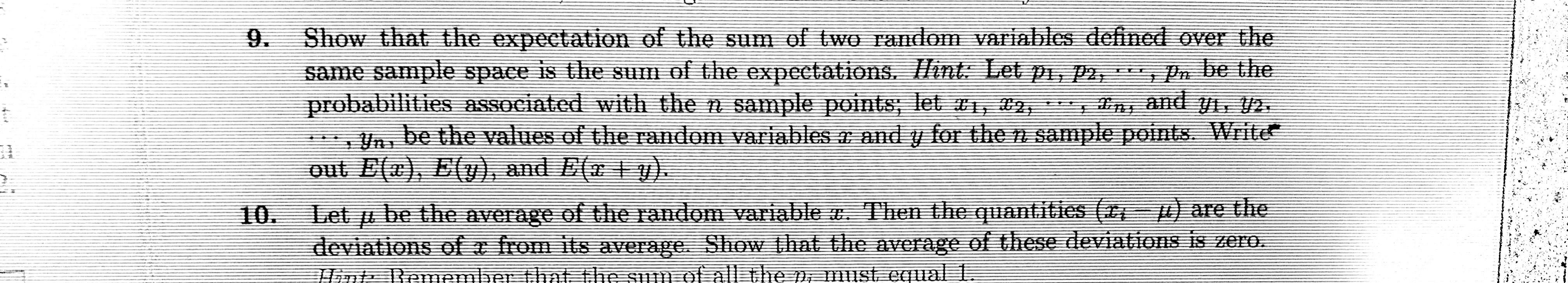 Solved 9. Show that the expectation of the sum of two random | Chegg.com