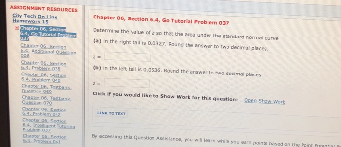 Solved ASSIGNMENT RESOURCES Chapter 06, Section 6.4, Go | Chegg.com