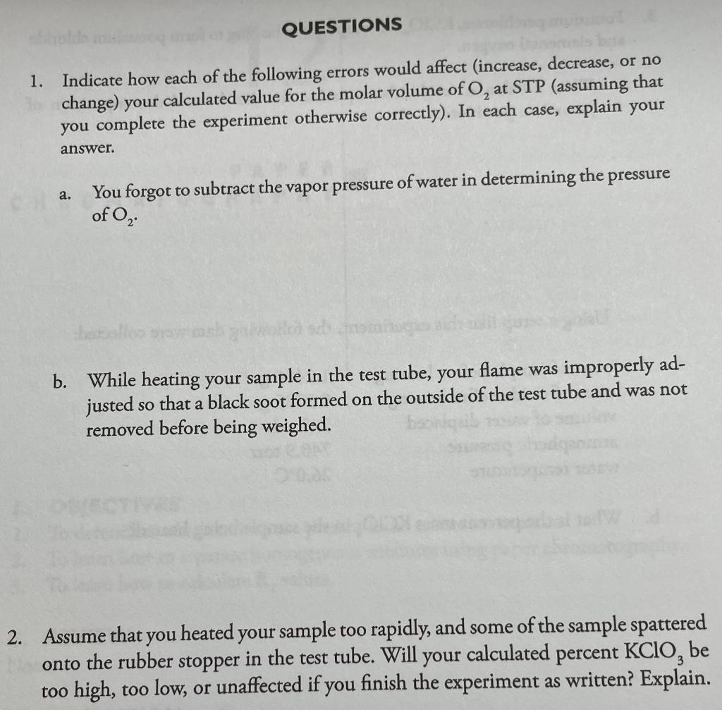 Solved QUESTIONS 1. Indicate how each of the following | Chegg.com