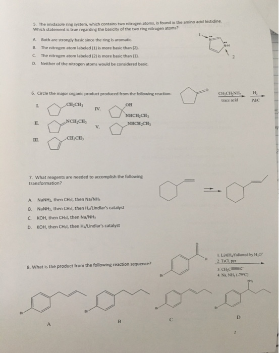 Solved 5. The imidazole ring system, which contains two