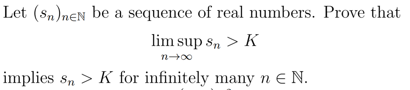 Solved Let (sn)nen be a sequence of real numbers. Prove that | Chegg.com