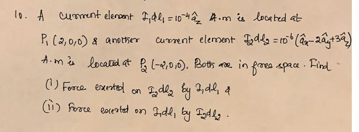 Solved 2 An Isspiniteimal Length 10 3m Gf Wire Is Locate Chegg Com