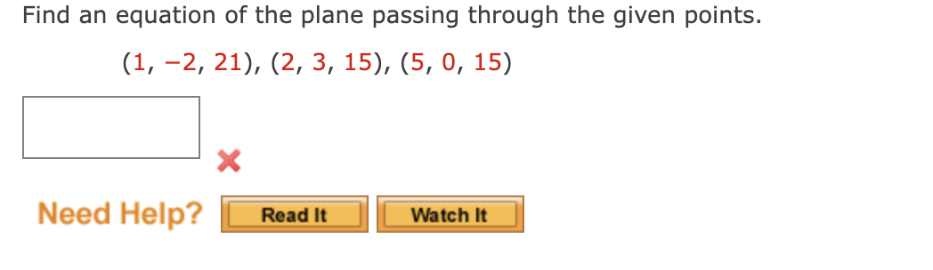 Solved Find an equation of the plane passing through the | Chegg.com